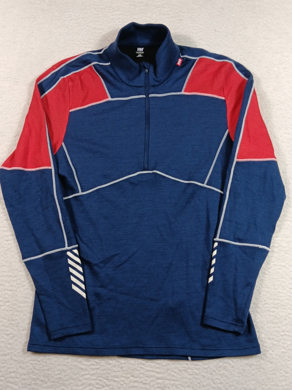 Helly Hansen Pullover Mens Large Warm Freeze 1/2 Zip Base Layer Merino Wool Hike
